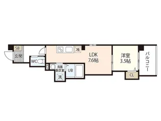 グレース十日市【8階】の間取り