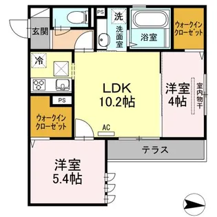 広島県福山市南手城町2【アパート】の間取り