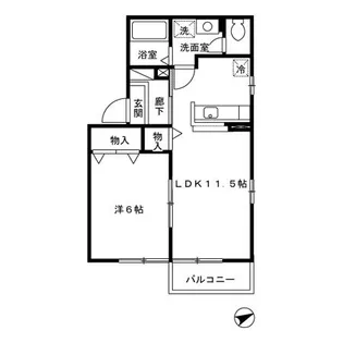 コゥジーコートKTMS.B【2階】の間取り