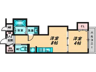 1LDKの間取り画像