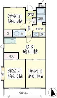 グラスィア新川崎【3階】の間取り