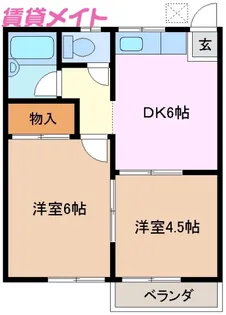 藤田ハイツB棟【2階】の間取り