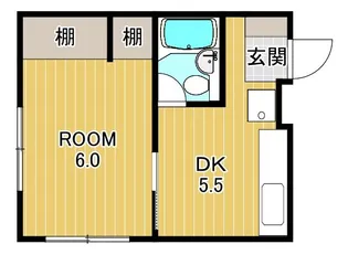 若松マンション【3階】の間取り