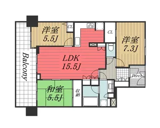 千葉県千葉市美浜区幸町2【マンション】の間取り