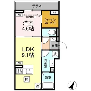 D-comodo深大寺北町【1階】の間取り