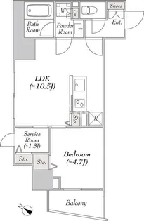 ルミーク北品川【7階】の間取り