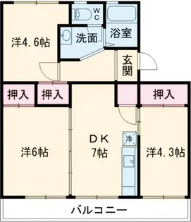 スマイルハイツA【4階】の間取り