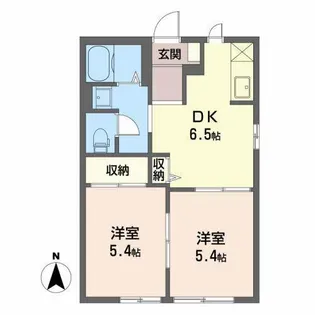 サンハイム B【1階】の間取り