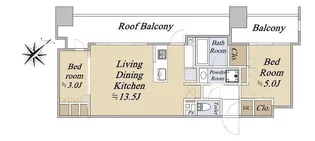 クレストコート旗の台【4階】の間取り