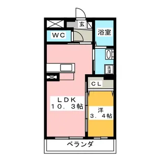 グレースゆう【3階】の間取り