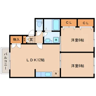 ブーケ・ド・ツルマキF【2階】の間取り