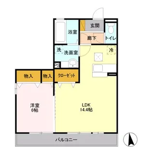 ロータス フローラ B【1階】の間取り