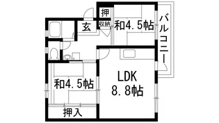 逆瀬川6号棟【3階】の間取り