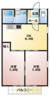 クレセール・カマタ【1階】の間取り