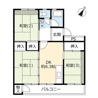UR西上尾第二【3階】の間取り