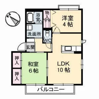 グリーンヒルズほことり 壱番館【2階】の間取り