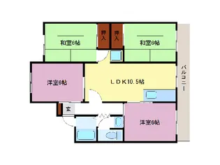 サンハイツ秋山B【1階】の間取り