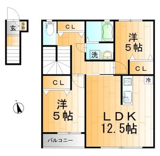 グランバニア横塚【2階】の間取り