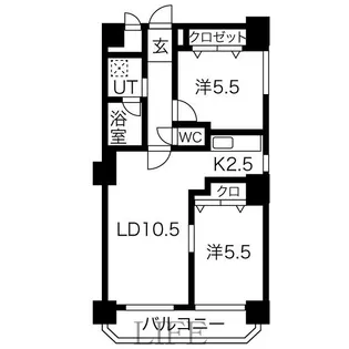 フォンテーヌ豊平【4階】の間取り