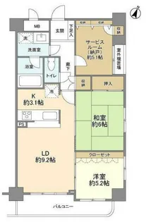 リブゼ横浜ポートウィンド【6階】の間取り