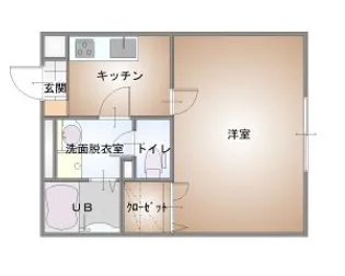 レインボーハイツ【1階】の間取り