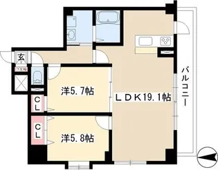 グランクレスト【9階】の間取り