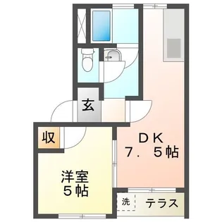 ハイツオギソ【1階】の間取り