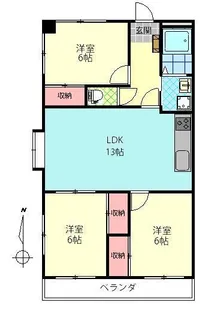 パークハイム横尾【3階】の間取り