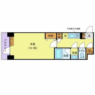 メゾン・ド・ヴィレ日本橋中洲【12階】の間取り