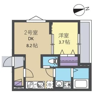 旅と青空のアン・ジュール【2階】の間取り