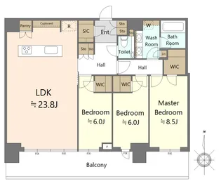 パークシティ中野ザタワーエアーズ【24階】の間取り
