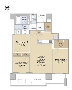 グランドメゾン浄水ガーデンシティフォレストゲートIII【8階】の間取り