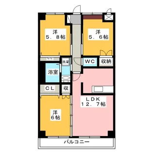 リバーヒルズ・S【2階】の間取り