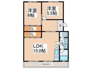 ハイツ西取石【2階】の間取り
