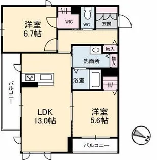 シャーメゾン湯所久松テラス【2階】の間取り