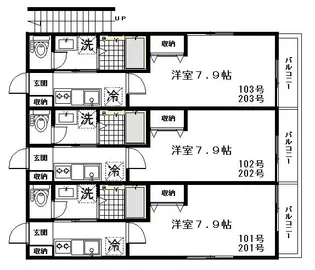 ブランシュール【1階】の間取り