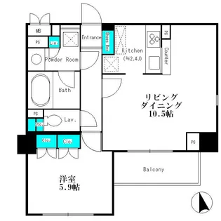 コートリヴィエール東六郷【2階】の間取り