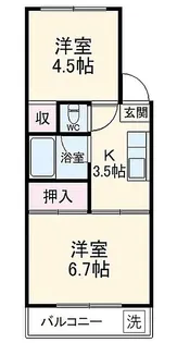 陽光台ハイツ【2階】の間取り