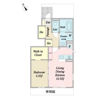 フォーゲルガルテン神代2号館【1階】の間取り