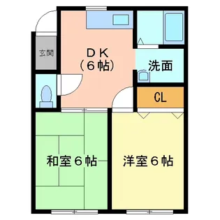 ウエストヴィラ【2階】の間取り