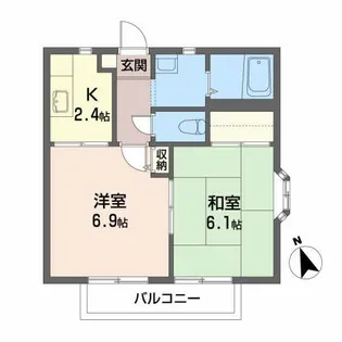 コーポラスカマタII【2階】の間取り