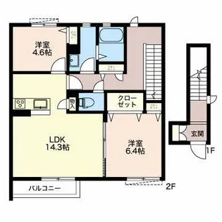 シャーメゾン幸町 S【2階】の間取り