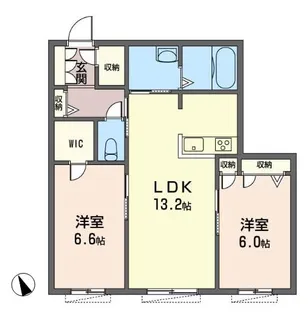 ドゥーヴェ・パルモア【1階】の間取り