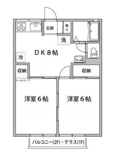 ドミール片岡【1階】の間取り