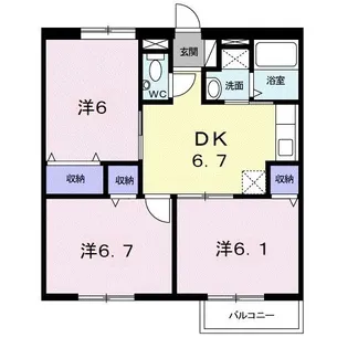 パークサイドB【2階】の間取り