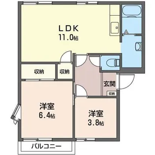 プライムハイツA【2階】の間取り