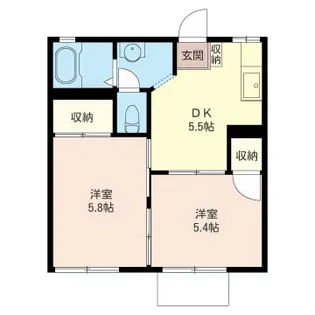 コスモコーポ黒砂【2階】の間取り