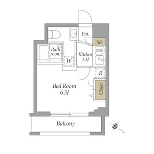 エスティメゾン南麻布【4階】の間取り