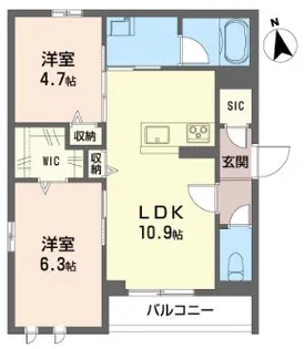 オークステイ清瀬元町ヴィラ【1階】の間取り