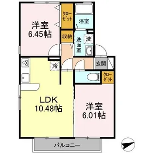 ロイヤルガーデン仲沖 J棟【2階】の間取り